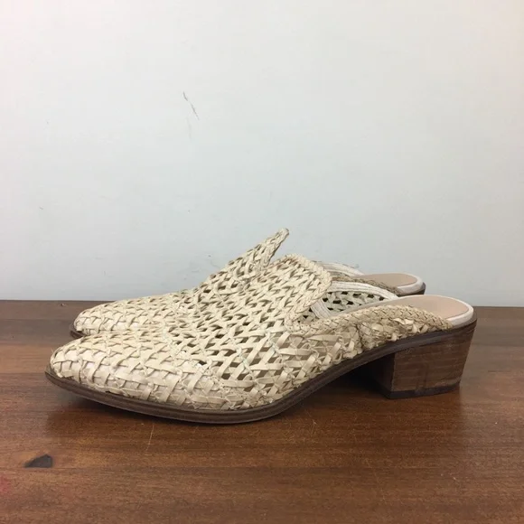 CHINESE LAUNDRY Mayflower Woven Heeled Mule Pointed Toe Beige Women’s Size 7.5. - Picture 1 of 11